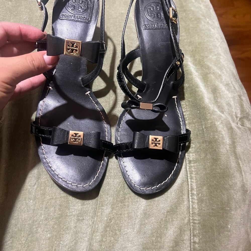 Tory Burch Black Bow Sandals